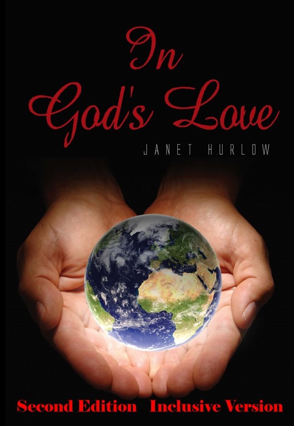 Book image Title In God's Love Second Edition Original Version author Janet Hurlow two hands holding the world